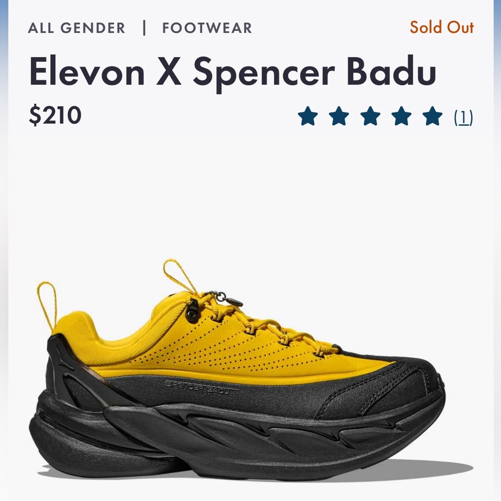 Hoka Elevon X Spencer Badu Athletic Sneakers in Yellow and Black